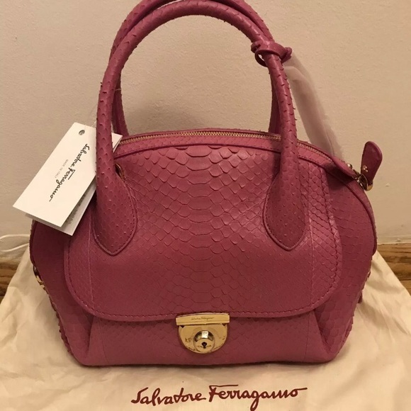 Salvatore Ferragamo Handbags - Unused pink colored Snakeskin Salvatore Ferragamo